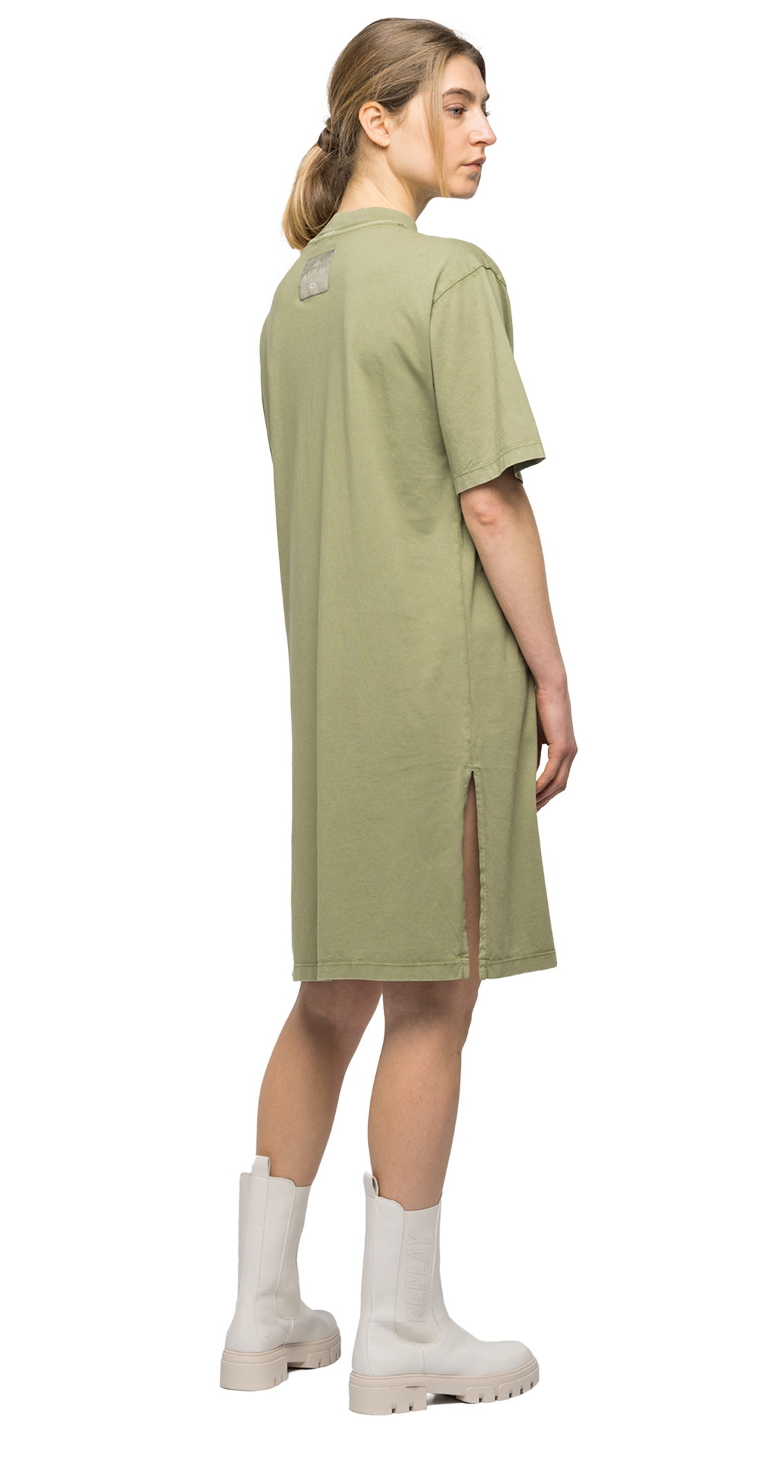 BIO PACKガーメントダイ オーガニックコットンジャージードレス 詳細画像 ミリタリーグリーン 2